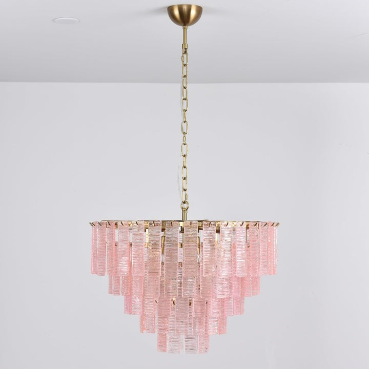 Hand-Blown Pink Murano Glass Ceiling Chandelier