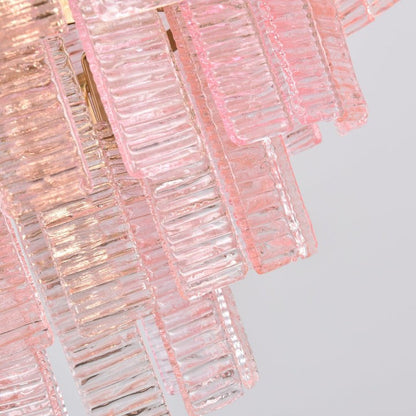 Hand-Blown Pink Murano Glass Ceiling Chandelier