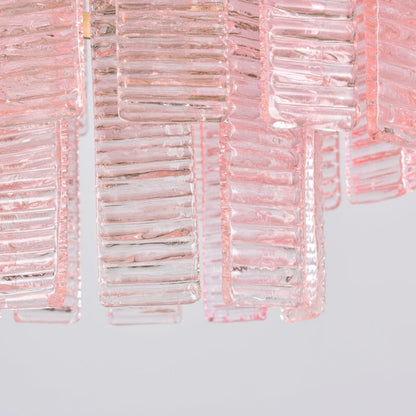 Hand-Blown Pink Murano Glass Ceiling Chandelier