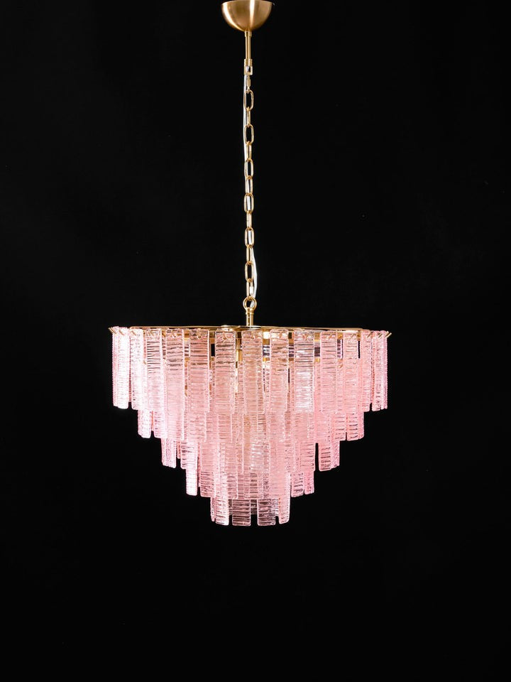 Hand-Blown Pink Murano Glass Ceiling Chandelier