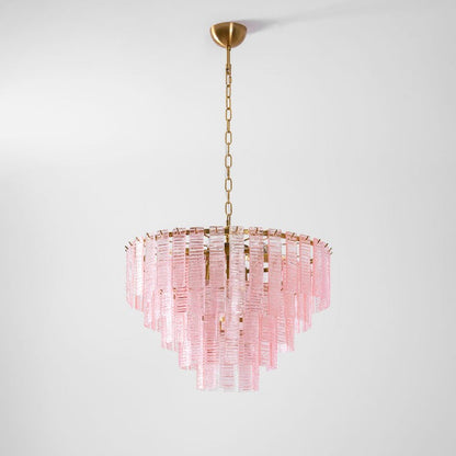 Hand-Blown Pink Murano Glass Ceiling Chandelier