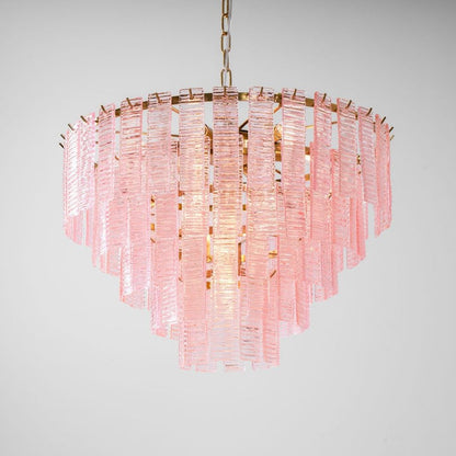 Hand-Blown Pink Murano Glass Ceiling Chandelier