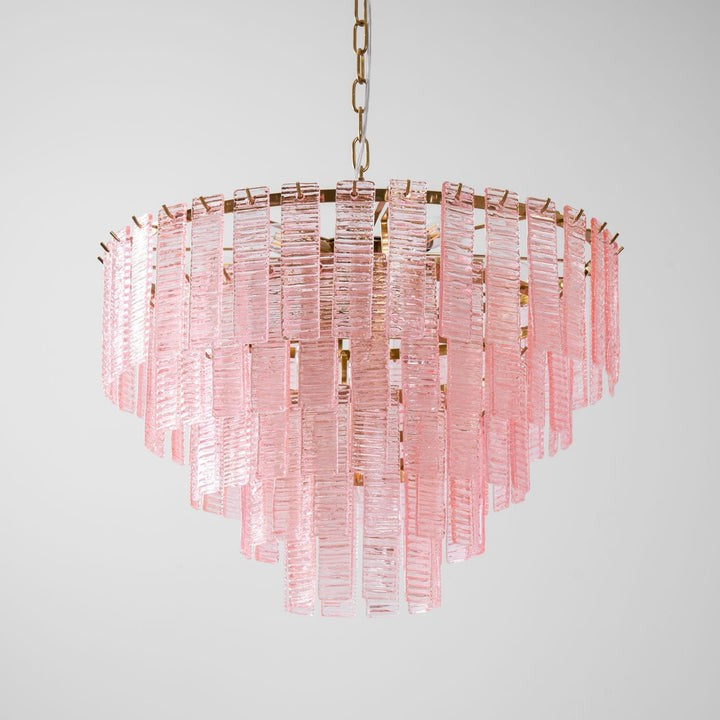 Hand-Blown Pink Murano Glass Ceiling Chandelier