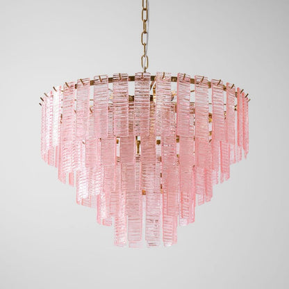 Hand-Blown Pink Murano Glass Ceiling Chandelier