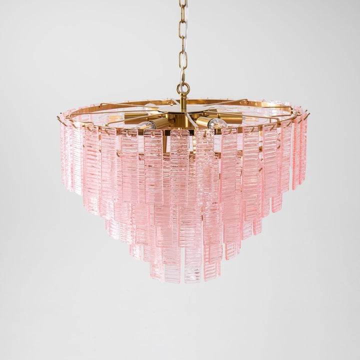 Hand-Blown Pink Murano Glass Ceiling Chandelier