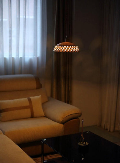Hand-Carved White Ceramic Pendant Light