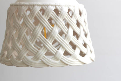 Hand-Carved White Ceramic Pendant Light