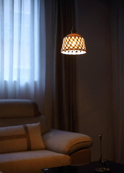 Hand-Carved White Ceramic Pendant Light