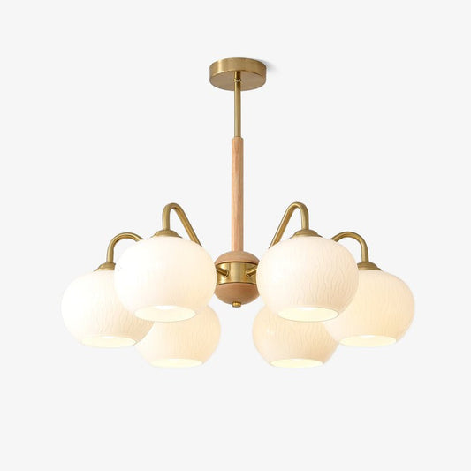 Handcrafted Brass & Wood LED Chandelier – 3 & 6-Light Ceiling Fixture