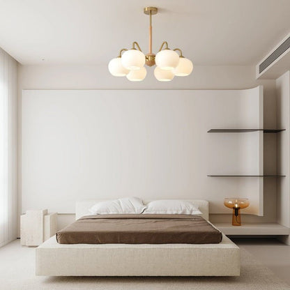 Handcrafted Brass & Wood LED Chandelier – 3 & 6-Light Ceiling Fixture