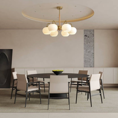 Handcrafted Brass & Wood LED Chandelier – 3 & 6-Light Ceiling Fixture