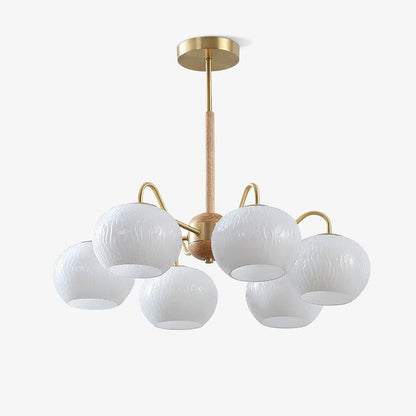 Handcrafted Brass & Wood LED Chandelier – 3 & 6-Light Ceiling Fixture