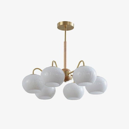 Handcrafted Brass & Wood LED Chandelier – 3 & 6-Light Ceiling Fixture