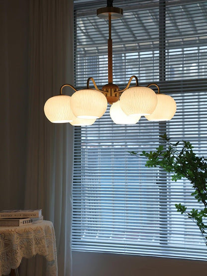 Handcrafted Brass & Wood LED Chandelier – 3 & 6-Light Ceiling Fixture