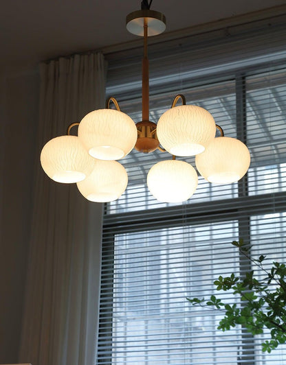 Handcrafted Brass & Wood LED Chandelier – 3 & 6-Light Ceiling Fixture