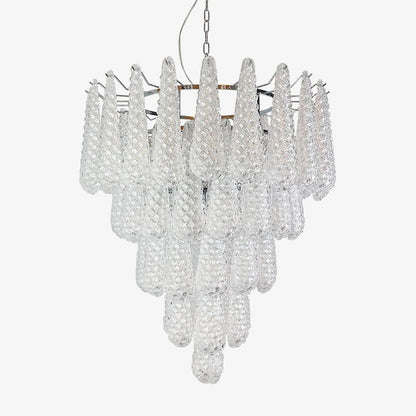 Handcrafted Glass Droplet Cascade Chandelier