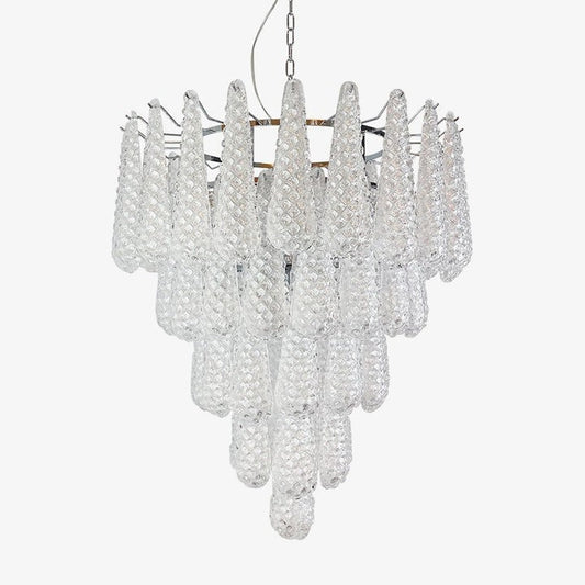 Handcrafted Glass Droplet Cascade Chandelier