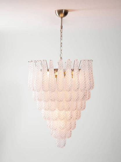 Handcrafted Glass Droplet Cascade Chandelier
