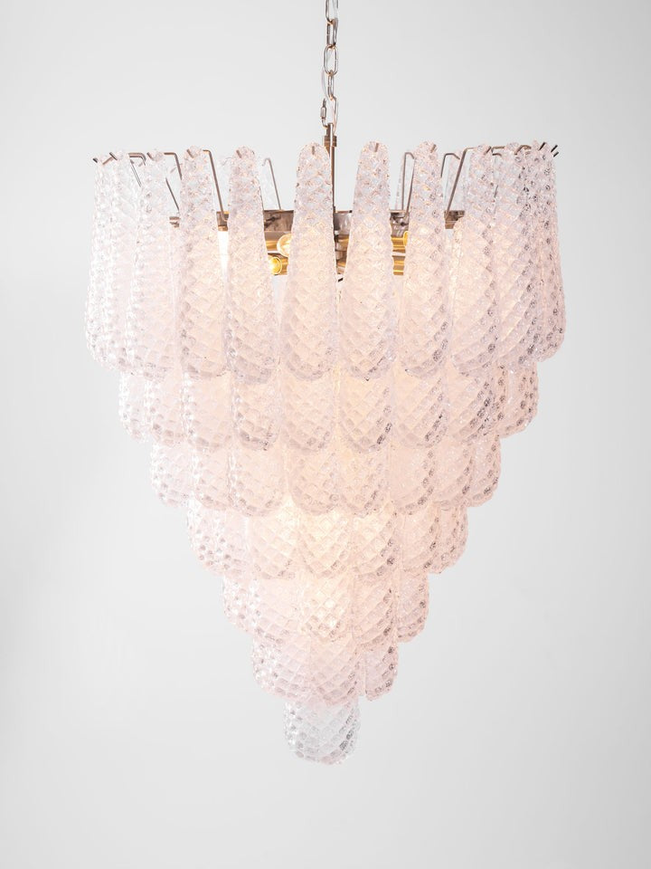 Handcrafted Glass Droplet Cascade Chandelier