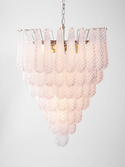 Handcrafted Glass Droplet Cascade Chandelier