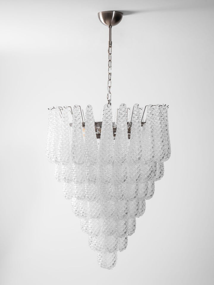 Handcrafted Glass Droplet Cascade Chandelier