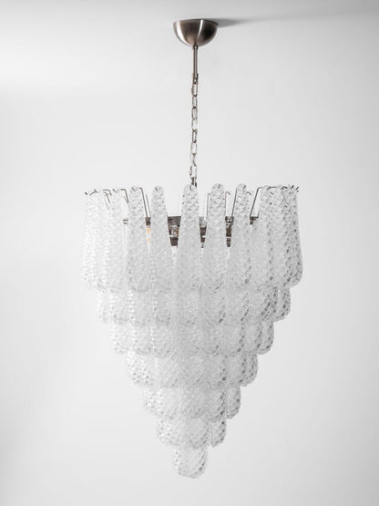Handcrafted Glass Droplet Cascade Chandelier