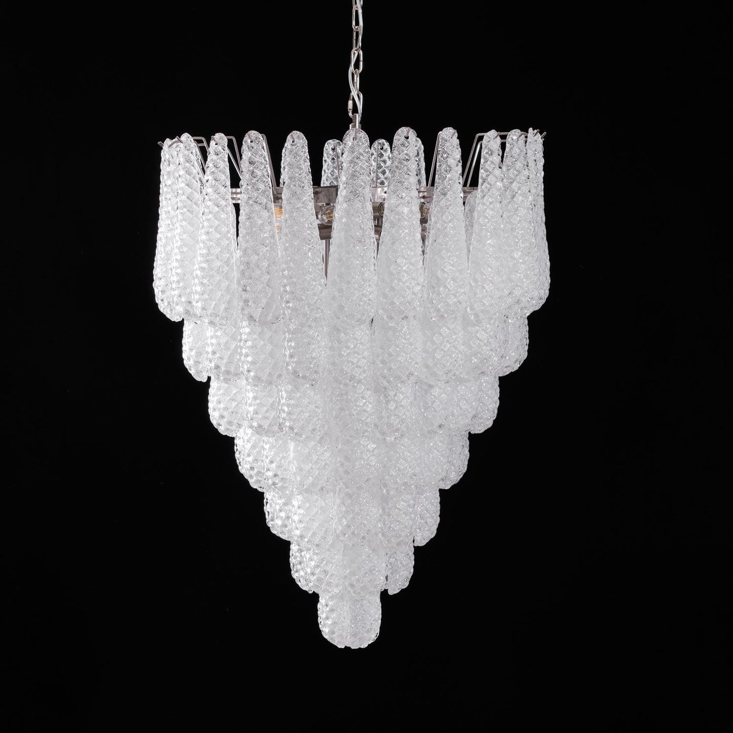 Handcrafted Glass Droplet Cascade Chandelier