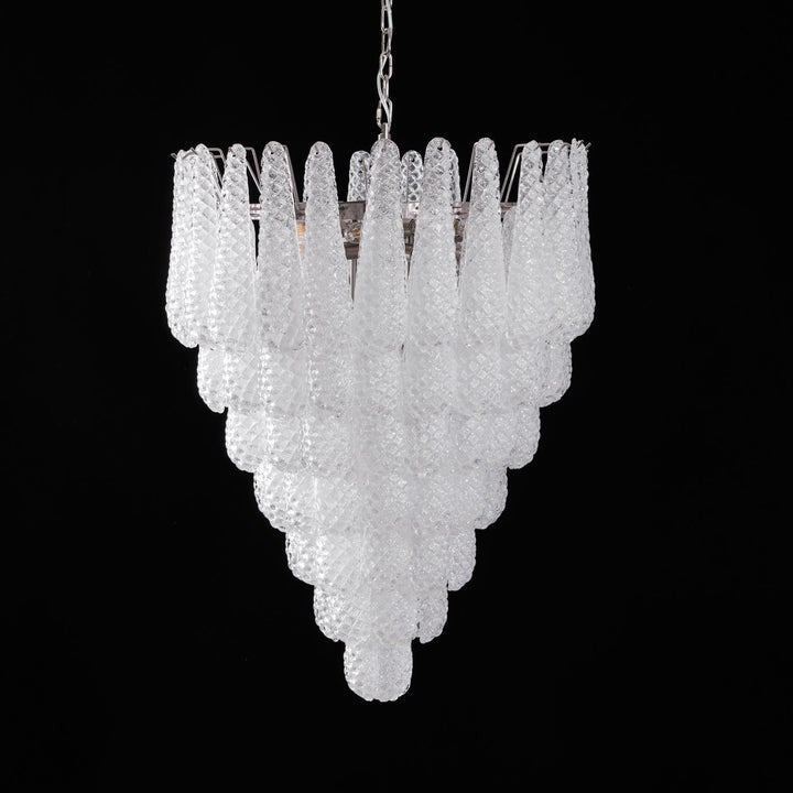 Handcrafted Glass Droplet Cascade Chandelier