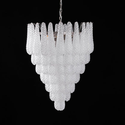 Handcrafted Glass Droplet Cascade Chandelier