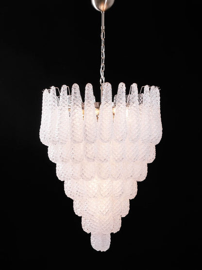 Handcrafted Glass Droplet Cascade Chandelier