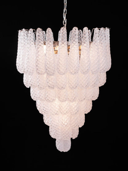 Handcrafted Glass Droplet Cascade Chandelier