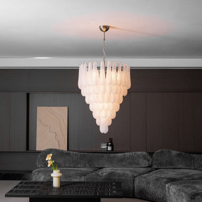 Handcrafted Glass Droplet Cascade Chandelier