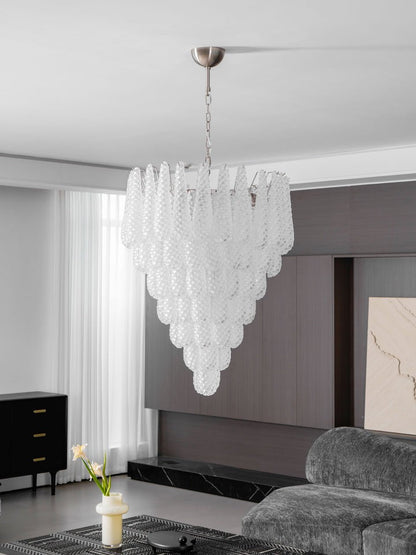 Handcrafted Glass Droplet Cascade Chandelier