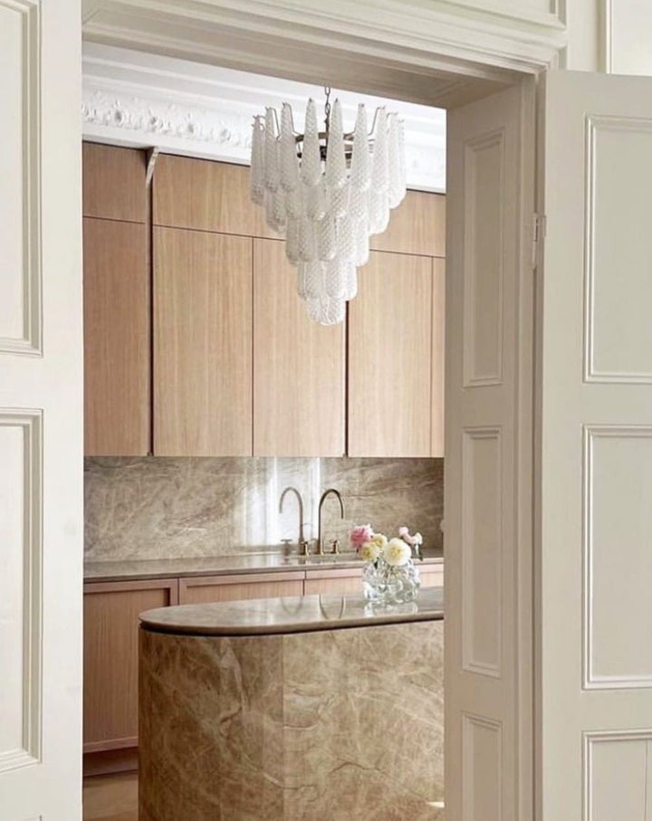 Handcrafted Glass Droplet Cascade Chandelier