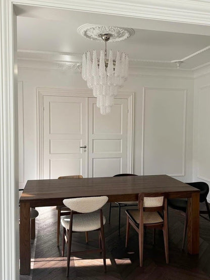 Handcrafted Glass Droplet Cascade Chandelier