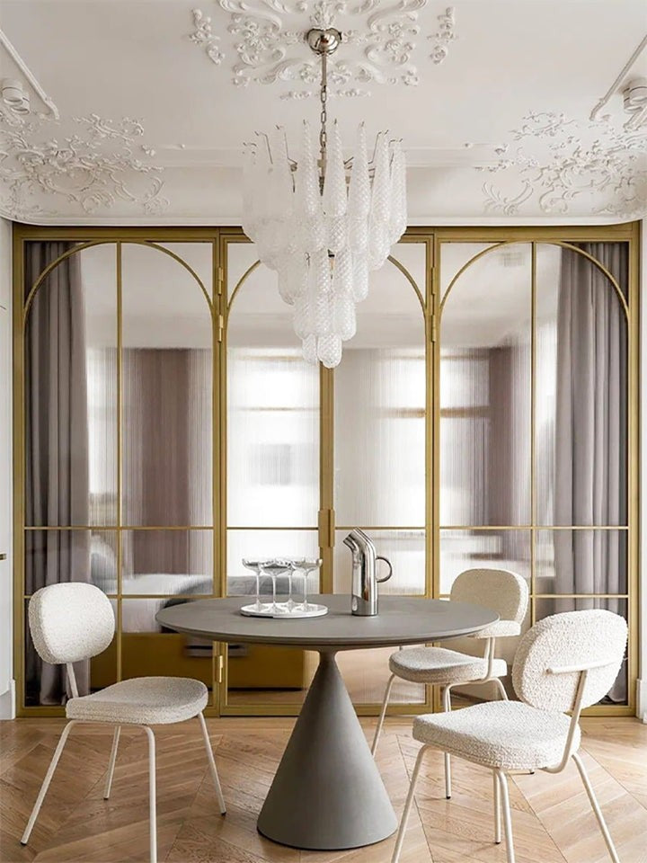 Handcrafted Glass Droplet Cascade Chandelier