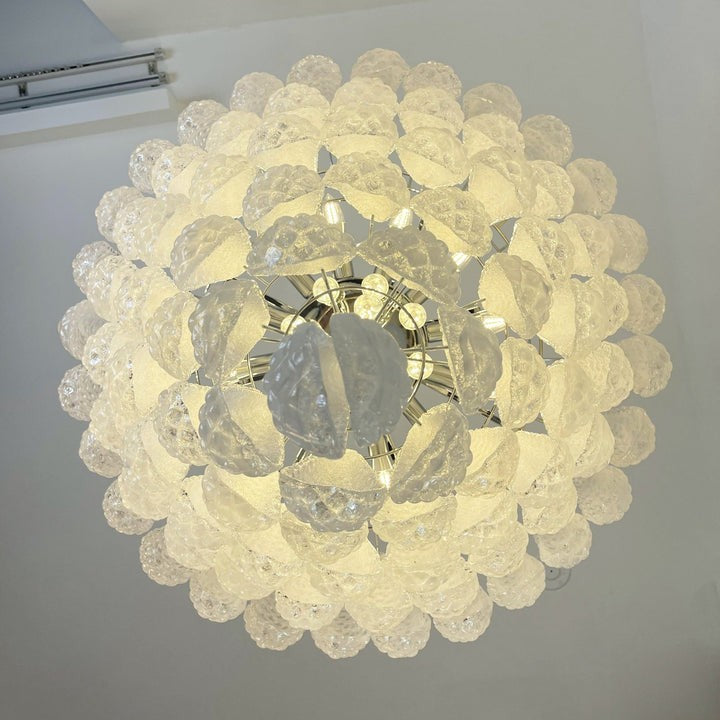 Handcrafted Glass Droplet Cascade Chandelier