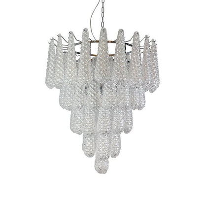 Handcrafted Glass Droplet Cascade Chandelier