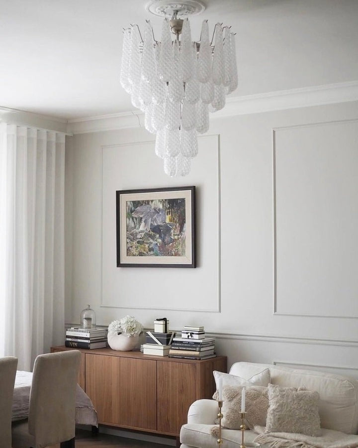 Handcrafted Glass Droplet Cascade Chandelier