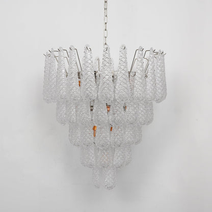 Handcrafted Glass Droplet Cascade Chandelier