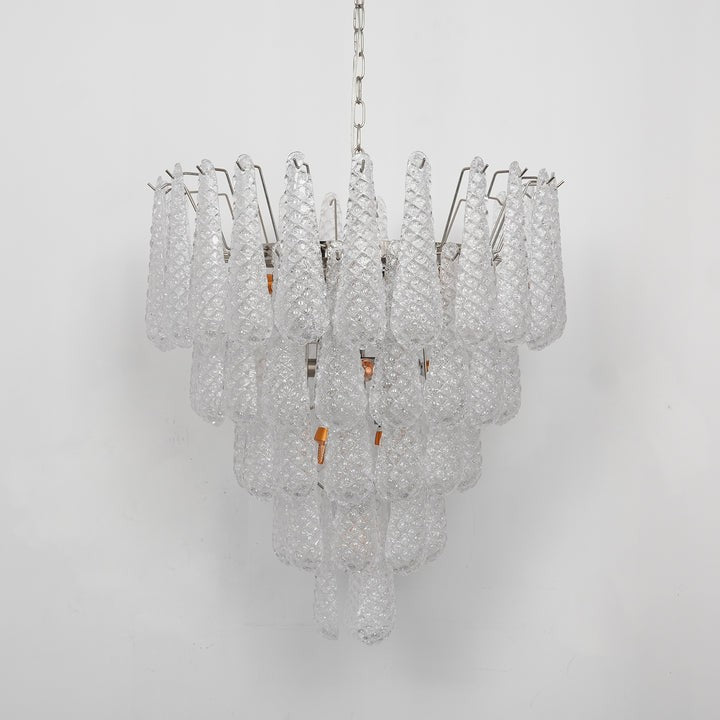 Handcrafted Glass Droplet Cascade Chandelier