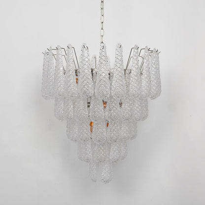 Handcrafted Glass Droplet Cascade Chandelier