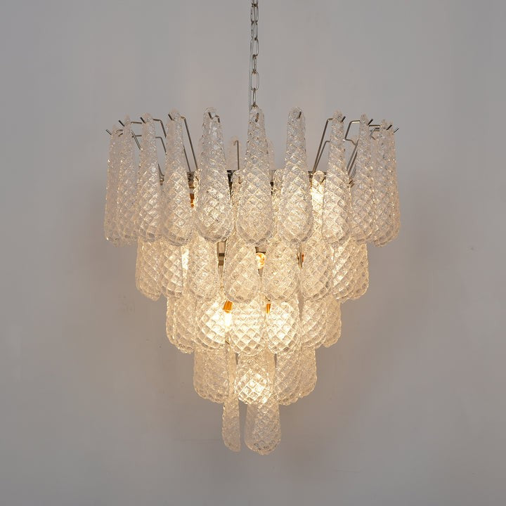Handcrafted Glass Droplet Cascade Chandelier