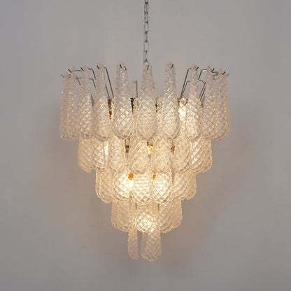 Handcrafted Glass Droplet Cascade Chandelier