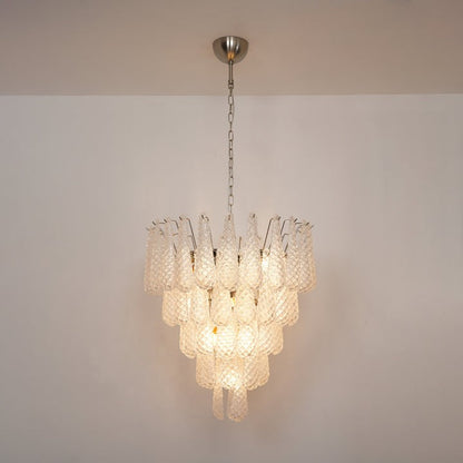 Handcrafted Glass Droplet Cascade Chandelier