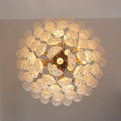 Handcrafted Glass Droplet Cascade Chandelier