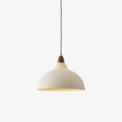 Handcrafted Rice Paper Pendant Light with Wood Holder