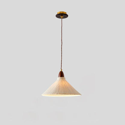 Handcrafted Rice Paper Pendant Light with Wood Holder