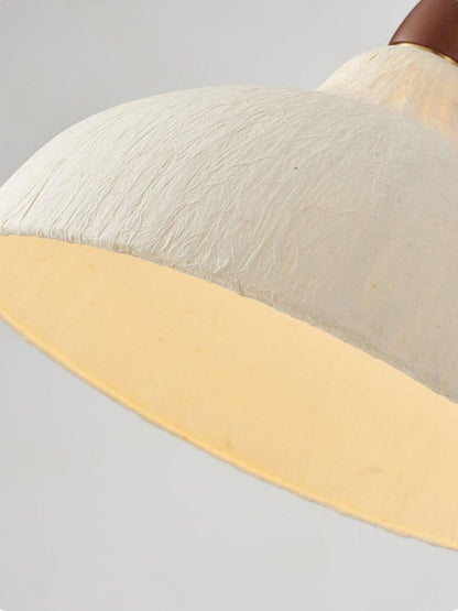 Handcrafted Rice Paper Pendant Light with Wood Holder