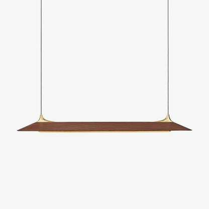 Handcrafted Solid Wood LED Chandelier with Brass Accents